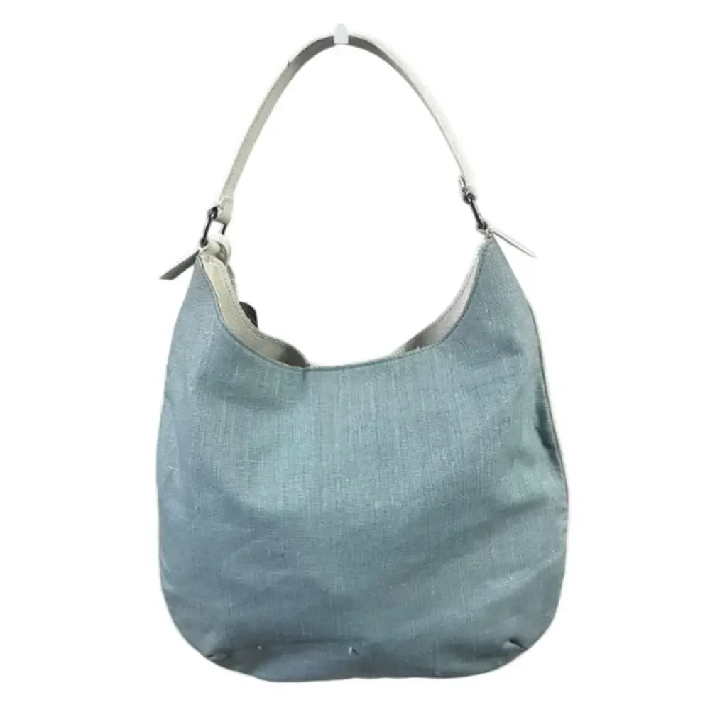 FENDI Vintage Baby Blue Linen Shoulder Hobo Bag (FFXX180)